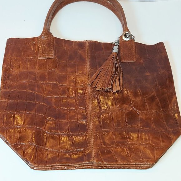 Brand New "Snake Skin" Print Real Patent Leather Bag made in Italy - Picture 3 of 8